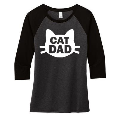 Cat Dad Women's Tri-Blend 3/4-Sleeve Raglan Shirt