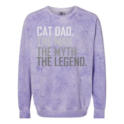 Cat Dad The Man Myth Legend Colorblast Crewneck Sweatshirt