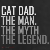 Cat Dad The Man Myth Legend 7 Panel Mesh Trucker Snapback Hat