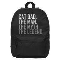 Cat Dad The Man Myth Legend 16 in Basic Backpack