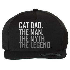 Cat Dad The Man Myth Legend Wool Snapback Cap