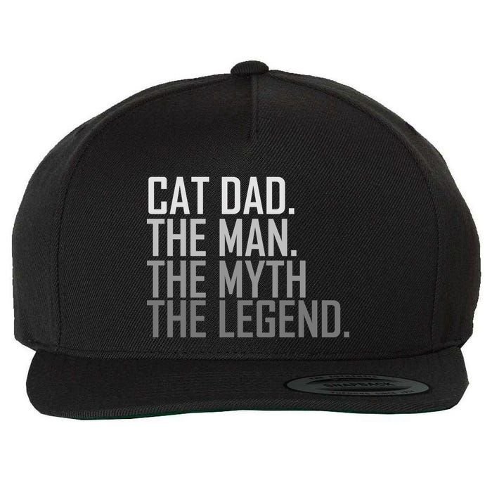 Cat Dad The Man Myth Legend Wool Snapback Cap