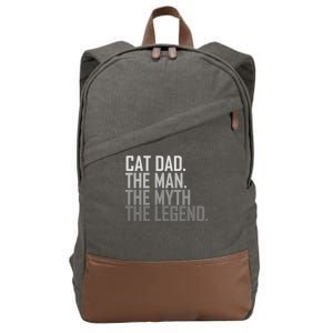 Cat Dad The Man Myth Legend Cotton Canvas Backpack