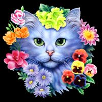 Cat Face With Flowers Backpack