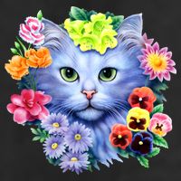 Cat Face With Flowers Adult Drive Performance Visor