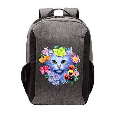 Cat Face With Flowers Vector Backpack