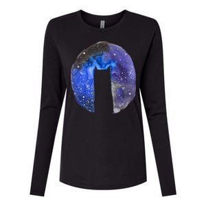 Cat Galaxy Womens Cotton Relaxed Long Sleeve T-Shirt