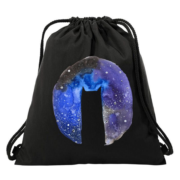 Cat Galaxy Drawstring Bag