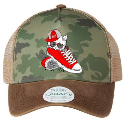Cat In Red Sneakers Legacy Tie Dye Trucker Hat