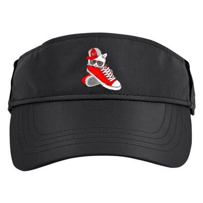 Cat In Red Sneakers Adult Drive Performance Visor
