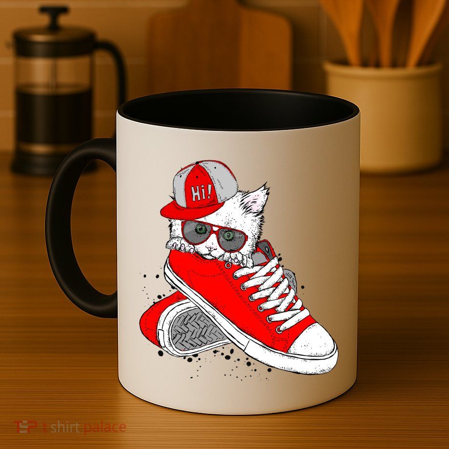 Cat In Red Sneakers Mug