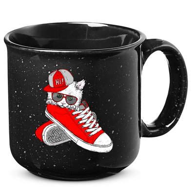 Cat In Red Sneakers 15oz Campfire Ceramic Mug