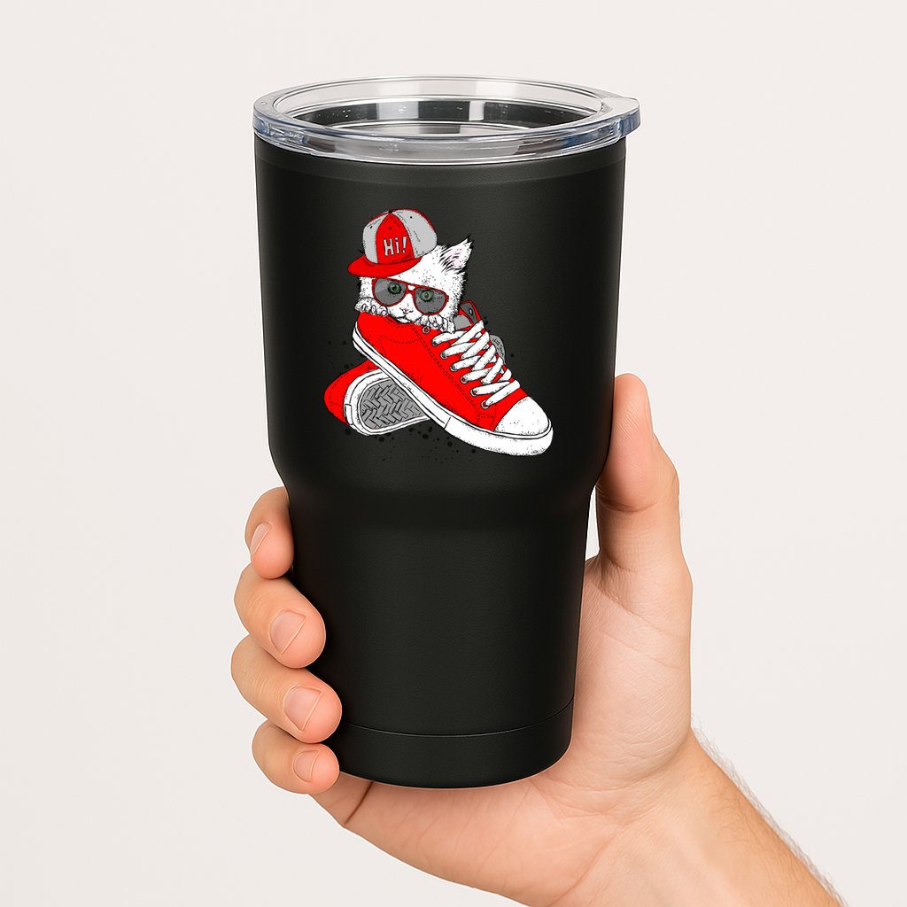 Cat In Red Sneakers Tumbler