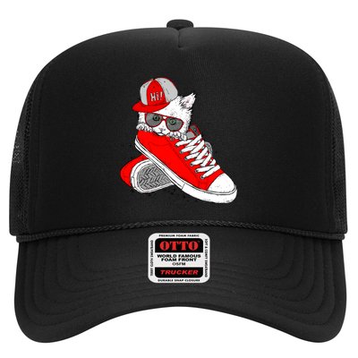 Cat In Red Sneakers Trucker Hat