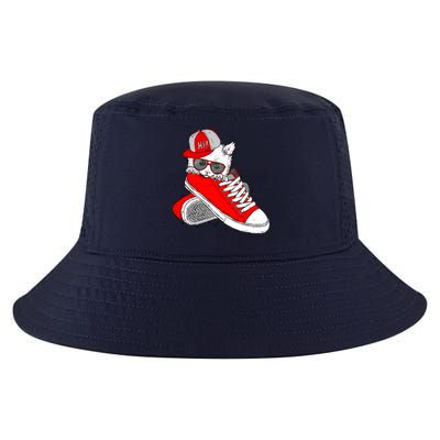 Cat In Red Sneakers Cool Comfort Performance Bucket Hat