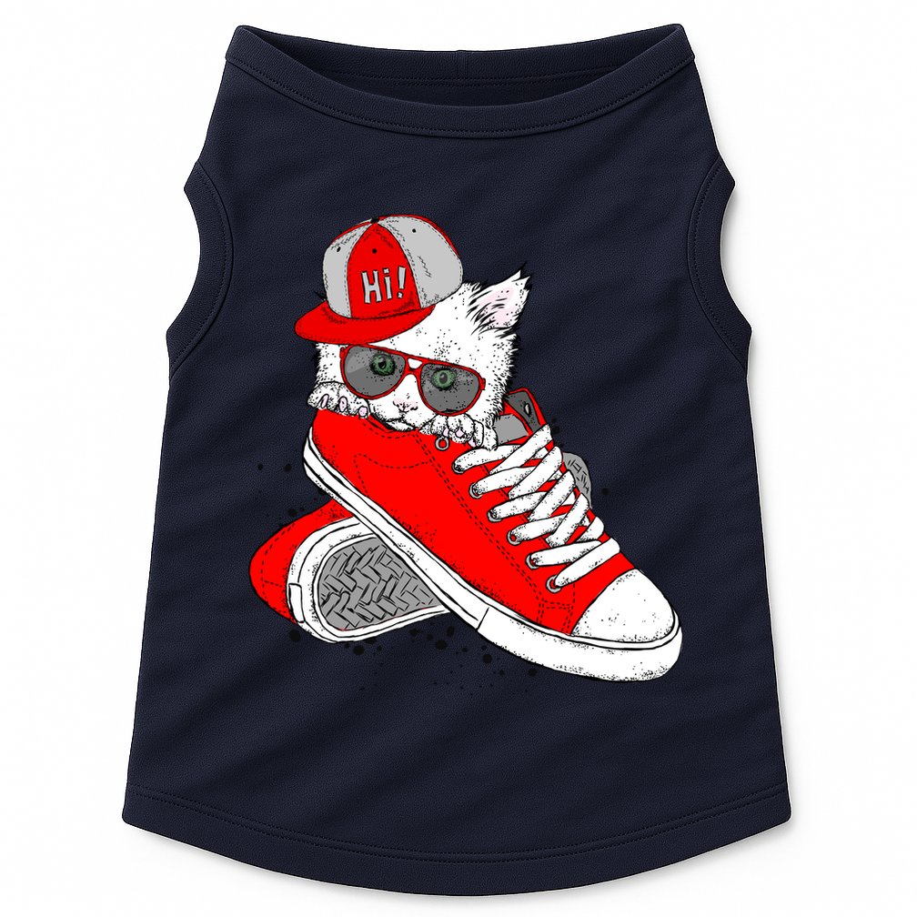 Cat In Red Sneakers Doggie Tank