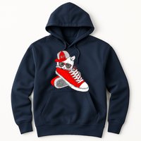 Cat In Red Sneakers Hoodie
