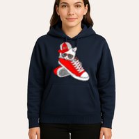 Cat In Red Sneakers Hoodie
