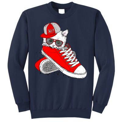 Cat In Red Sneakers Sweatshirt