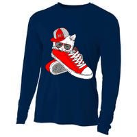 Cat In Red Sneakers Cooling Performance Long Sleeve Crew