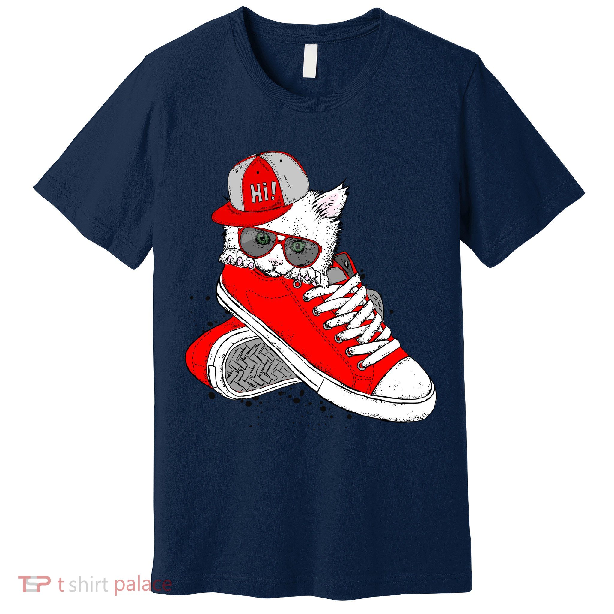 Cat In Red Sneakers Premium T-Shirt