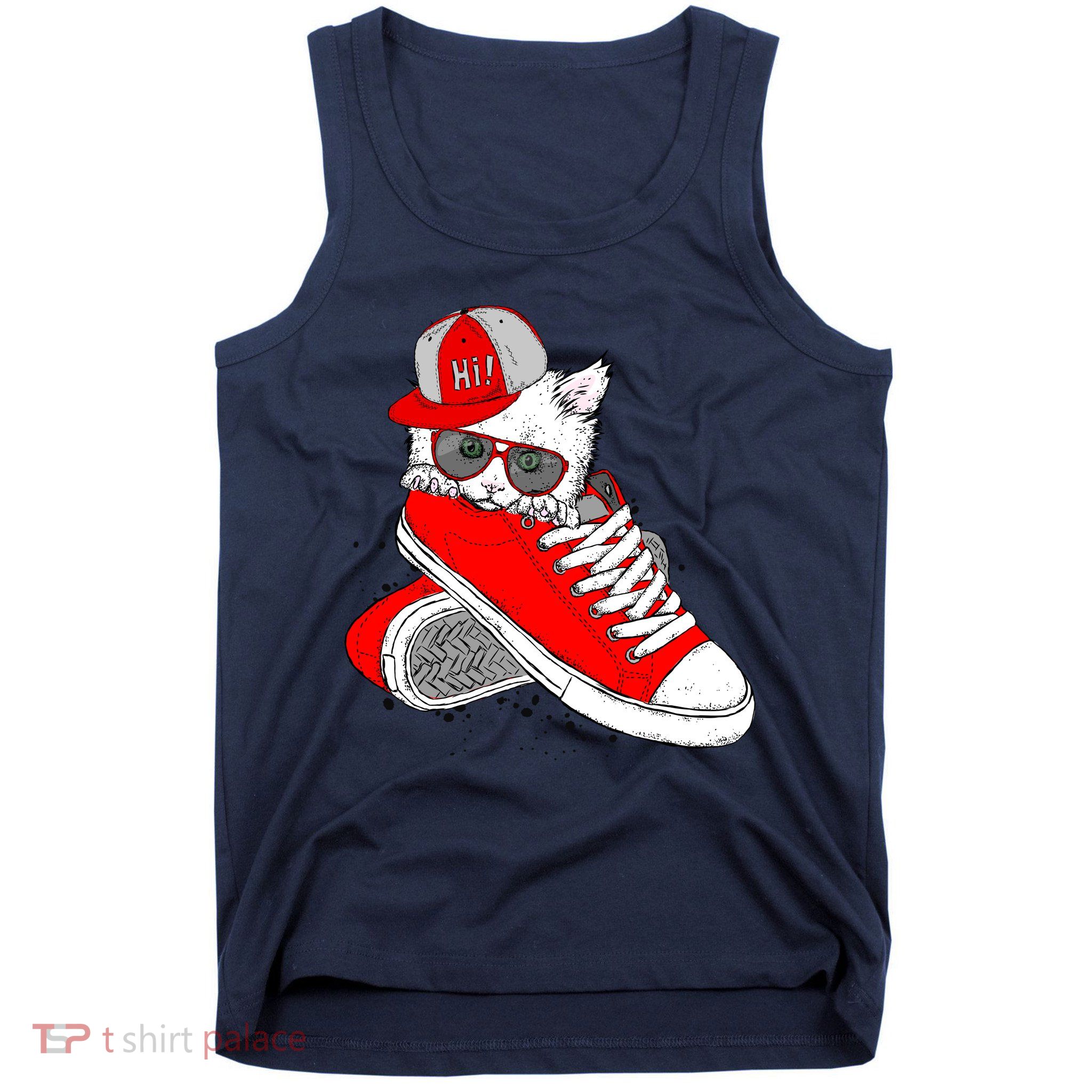 Cat In Red Sneakers Tank Top