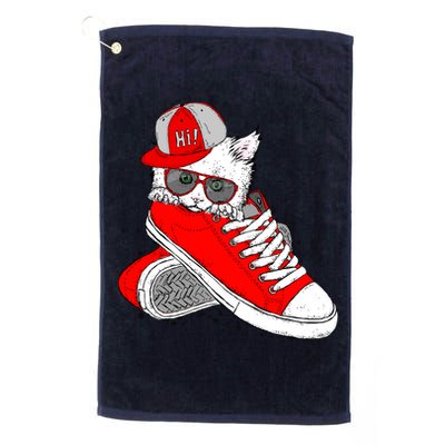 Cat In Red Sneakers Golf Towel
