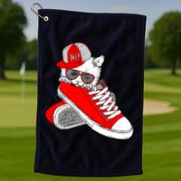 Cat In Red Sneakers Golf Towel