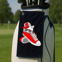 Cat In Red Sneakers Golf Towel