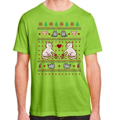 Cat Lover Ugly Christmas Adult ChromaSoft Performance T-Shirt