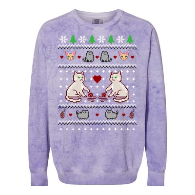 Cat Lover Ugly Christmas Colorblast Crewneck Sweatshirt