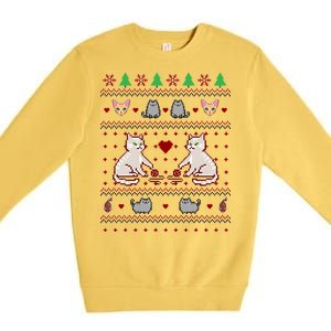 Cat Lover Ugly Christmas Premium Crewneck Sweatshirt