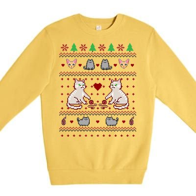 Cat Lover Ugly Christmas Premium Crewneck Sweatshirt