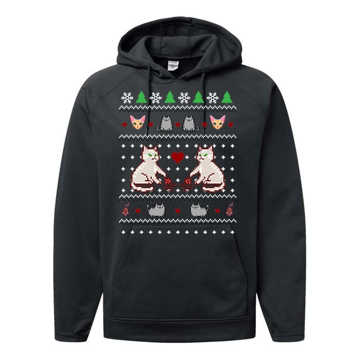 Cat Lover Ugly Christmas Performance Fleece Hoodie