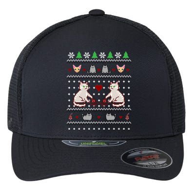 Cat Lover Ugly Christmas Flexfit Unipanel Trucker Cap