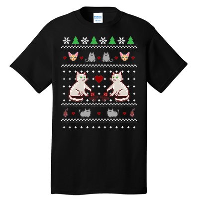 Cat Lover Ugly Christmas Tall T-Shirt