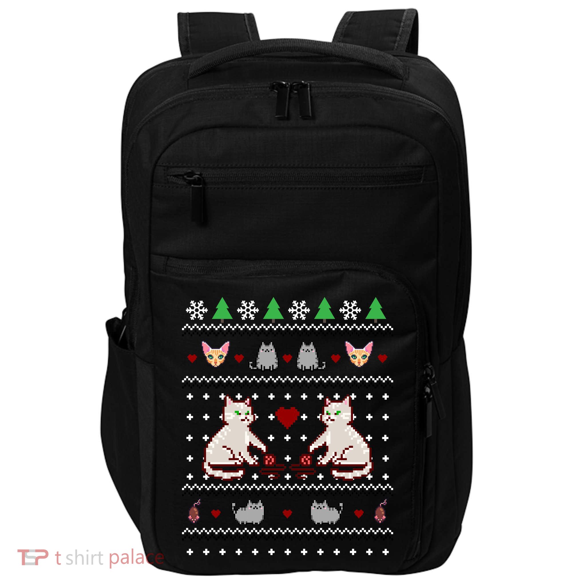 Cat Lover Ugly Christmas Impact Tech Backpack