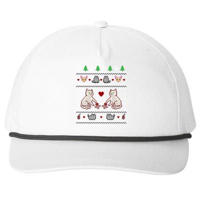 Cat Lover Ugly Christmas Snapback Five-Panel Rope Hat