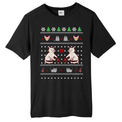 Cat Lover Ugly Christmas Tall Fusion ChromaSoft Performance T-Shirt