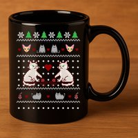 Cat Lover Ugly Christmas 11oz C Handle Ceramic Mug