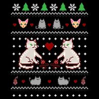 Cat Lover Ugly Christmas Drawstring Bag