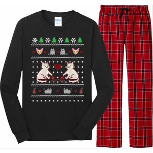 Cat Lover Ugly Christmas Long Sleeve Pajama Set