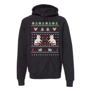 Cat Lover Ugly Christmas Premium Hoodie