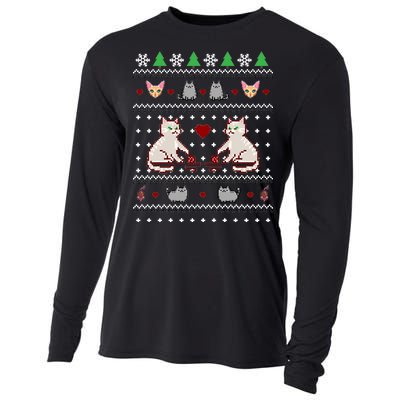 Cat Lover Ugly Christmas Cooling Performance Long Sleeve Crew