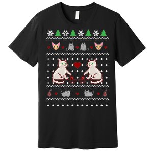 Cat Lover Ugly Christmas Premium T-Shirt