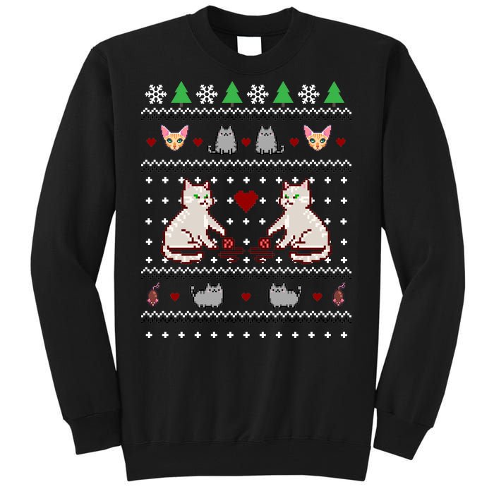 Cat Lover Ugly Christmas Tall Sweatshirt