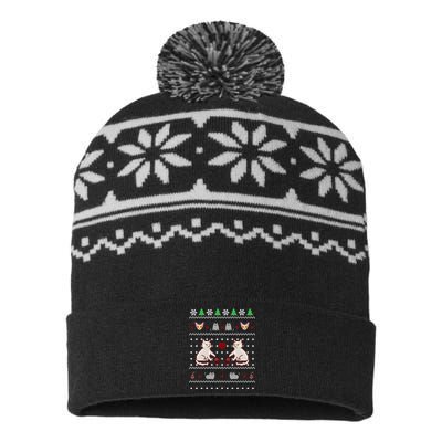 Cat Lover Ugly Christmas USA-Made Snowflake Beanie