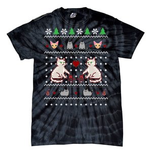 Cat Lover Ugly Christmas Tie-Dye T-Shirt