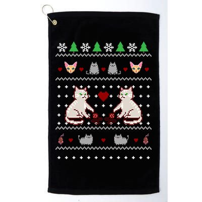Cat Lover Ugly Christmas Golf Towel