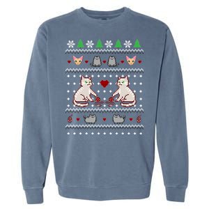 Cat Lover Ugly Christmas Garment-Dyed Sweatshirt